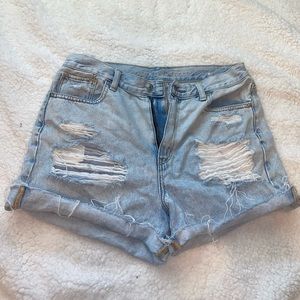 High waisted jean shorts